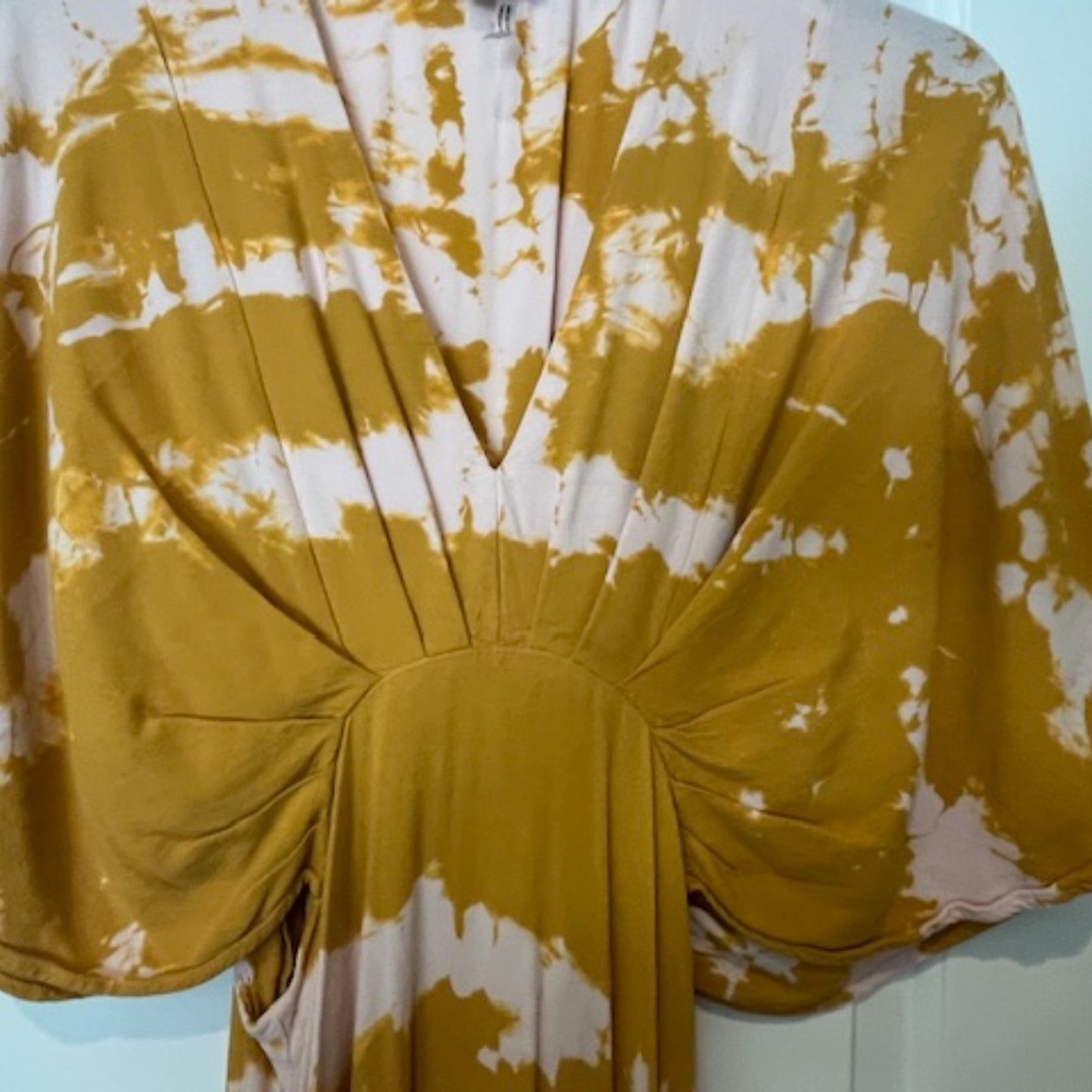 Young Fabulous & Broke Mustard and Blush Tie-Dye High-Low Maxi Dress - Picture 7 of 8